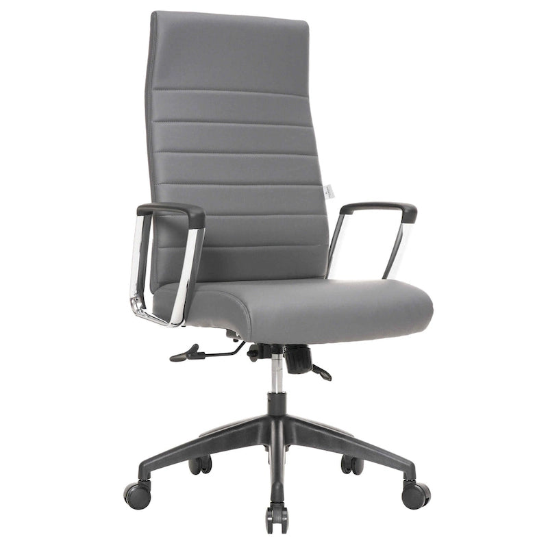 LeisureMod Hilton Modern High Back Leather Conference Office Chair