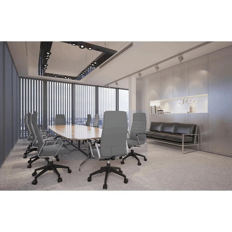 LeisureMod Hilton Modern High Back Leather Conference Office Chair