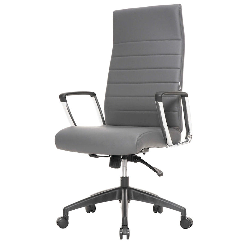 LeisureMod Hilton Modern High Back Leather Conference Office Chair