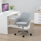 Vinsetto Mid-Back Office Computer Chair: Tub Shape Design, Lined Pattern Back, Swivel Wheels - 23.25*24*37.75