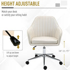 Vinsetto Mid-Back Office Computer Chair: Tub Shape Design, Lined Pattern Back, Swivel Wheels - 23.25*24*37.75