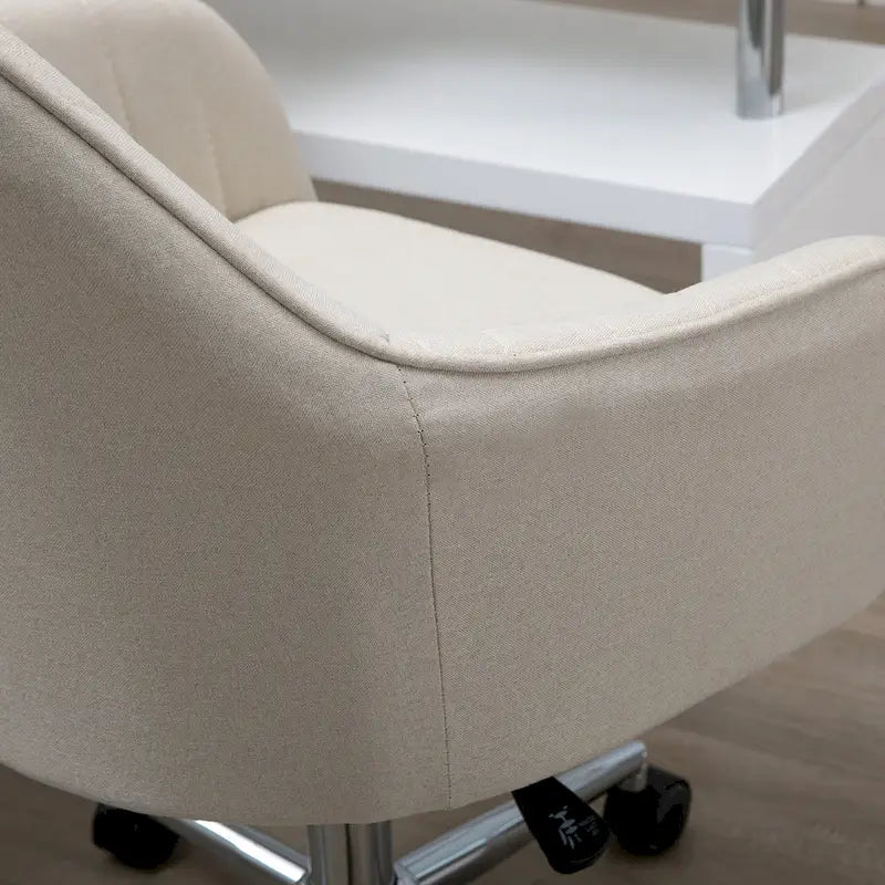 Vinsetto Mid-Back Office Computer Chair: Tub Shape Design, Lined Pattern Back, Swivel Wheels - 23.25*24*37.75