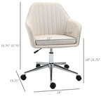 Vinsetto Mid-Back Office Computer Chair: Tub Shape Design, Lined Pattern Back, Swivel Wheels - 23.25*24*37.75