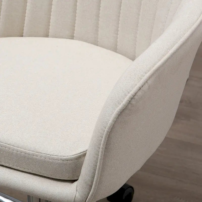 Vinsetto Mid-Back Office Computer Chair: Tub Shape Design, Lined Pattern Back, Swivel Wheels - 23.25*24*37.75
