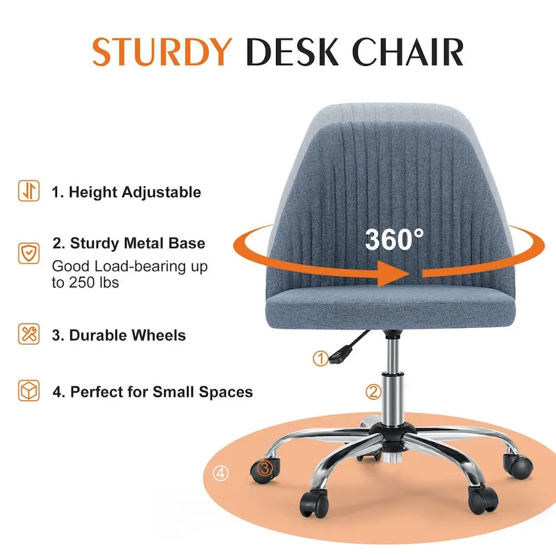 Adjustable Swivel Office Desk Chair with Wheels