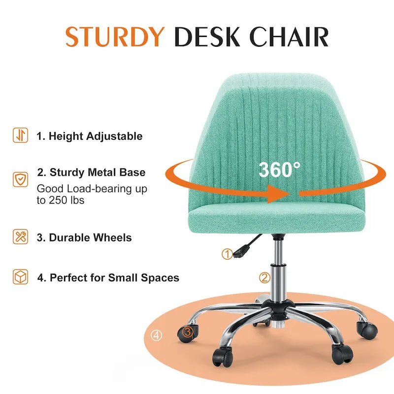 Adjustable Swivel Office Desk Chair with Wheels