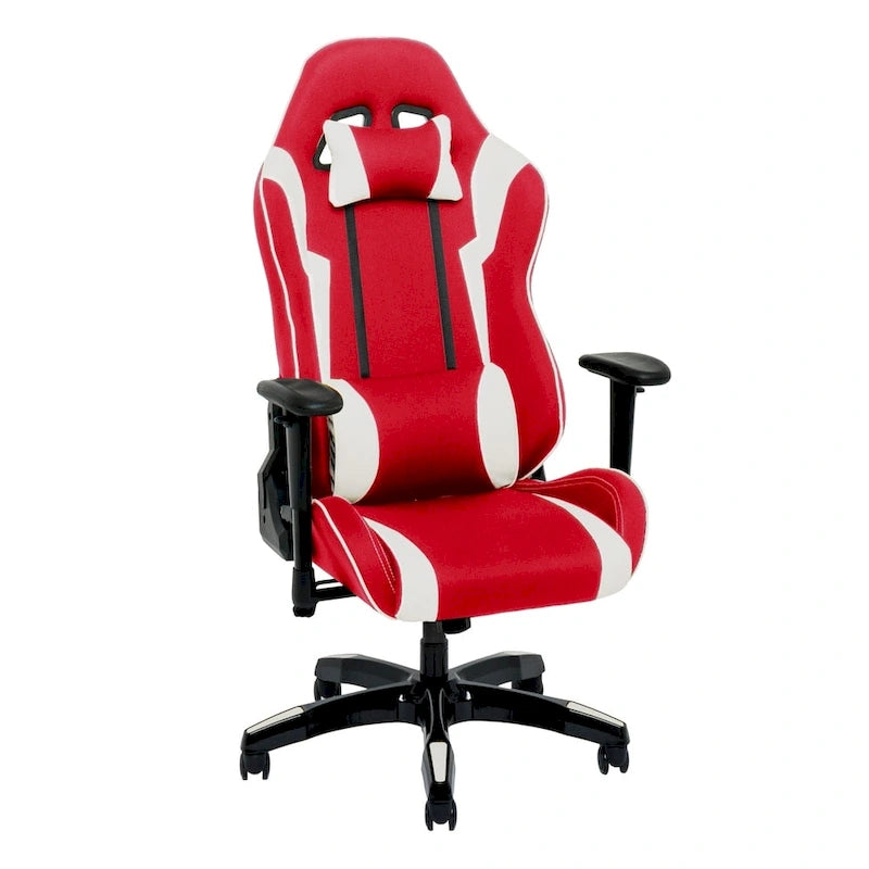 Porch & Den Banton Bonded Leather, Fabric, and Mesh High-back Ergonomic Gaming Chair