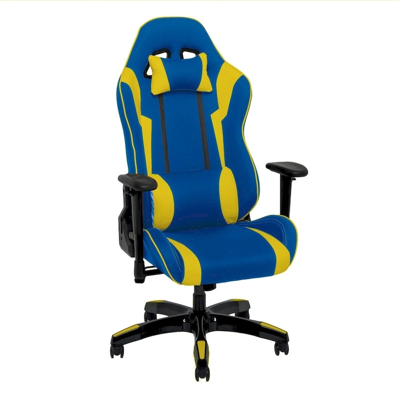 Porch & Den Banton Bonded Leather, Fabric, and Mesh High-back Ergonomic Gaming Chair