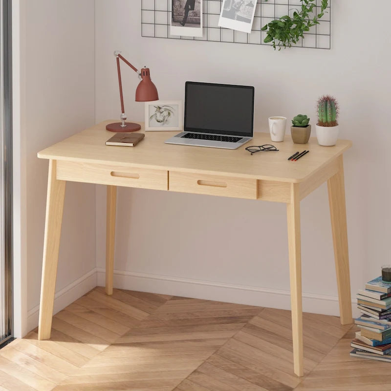 39.4 W Classic Home Office Desk, Writing Desk With Drawers
