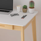 39.4 W Classic Home Office Desk, Writing Desk With Drawers