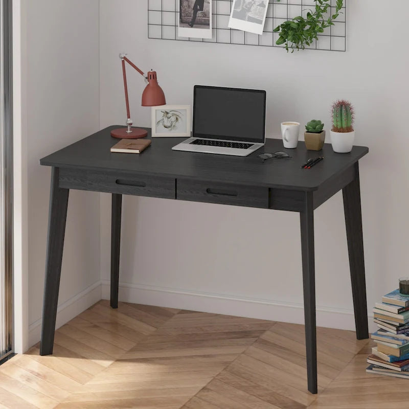 39.4 W Classic Home Office Desk, Writing Desk With Drawers