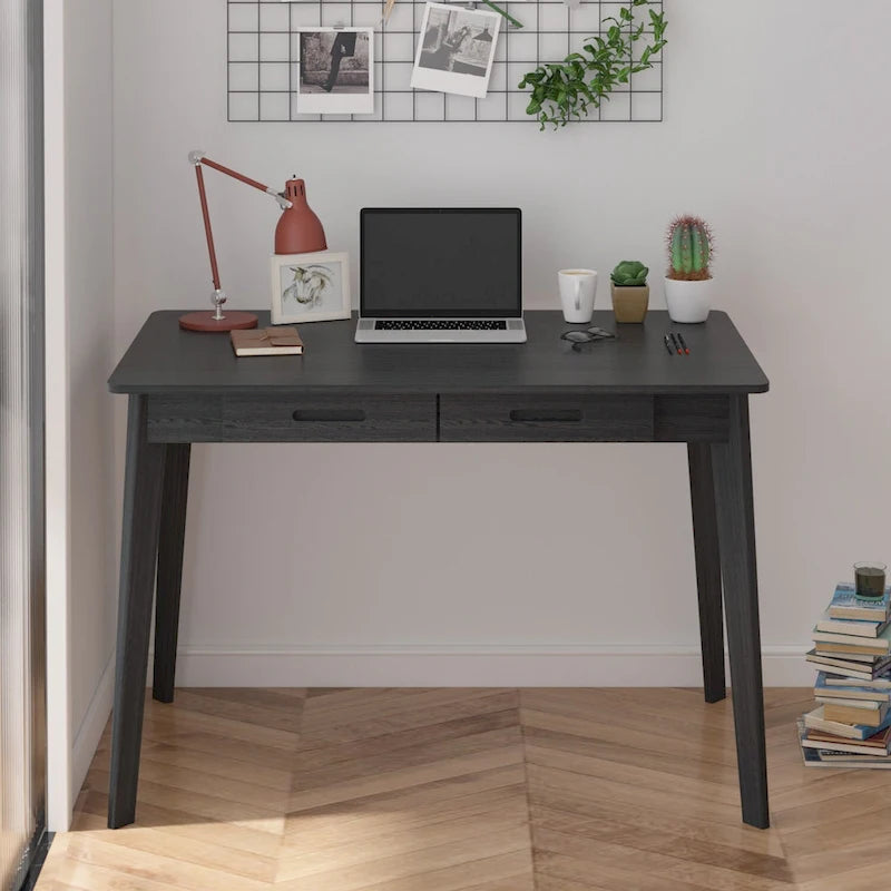 39.4 W Classic Home Office Desk, Writing Desk With Drawers