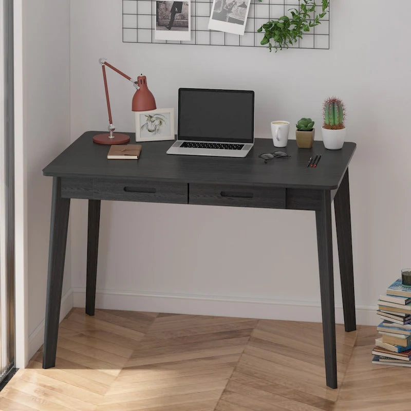 39.4 W Classic Home Office Desk, Writing Desk With Drawers