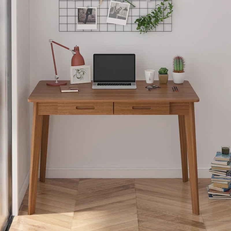 39.4 W Classic Home Office Desk, Writing Desk With Drawers