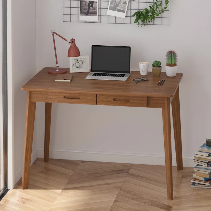 39.4 W Classic Home Office Desk, Writing Desk With Drawers