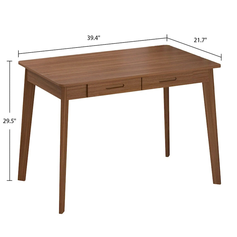 39.4 W Classic Home Office Desk, Writing Desk With Drawers