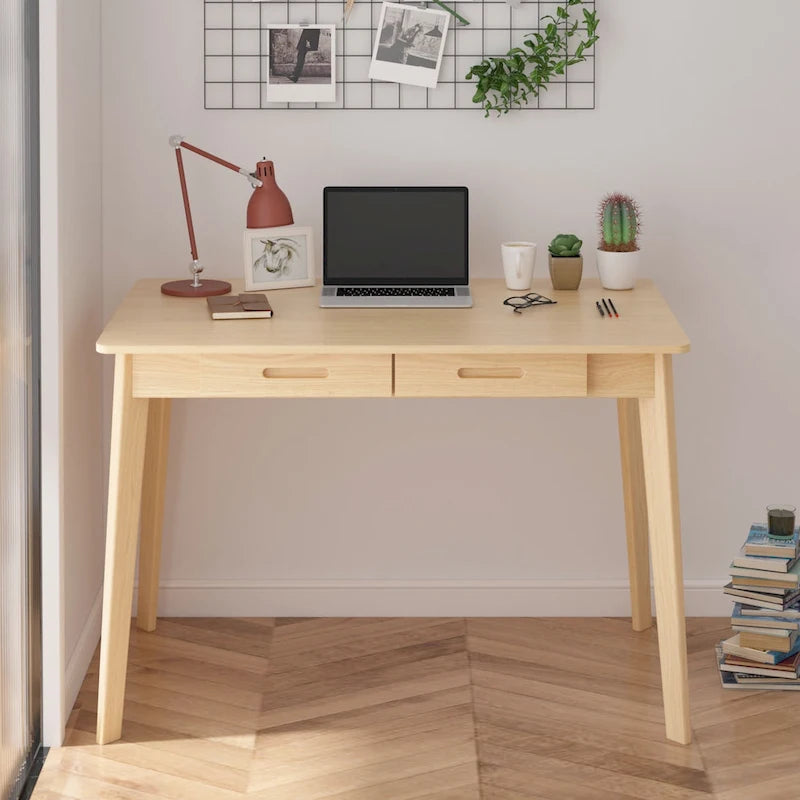 39.4 W Classic Home Office Desk, Writing Desk With Drawers