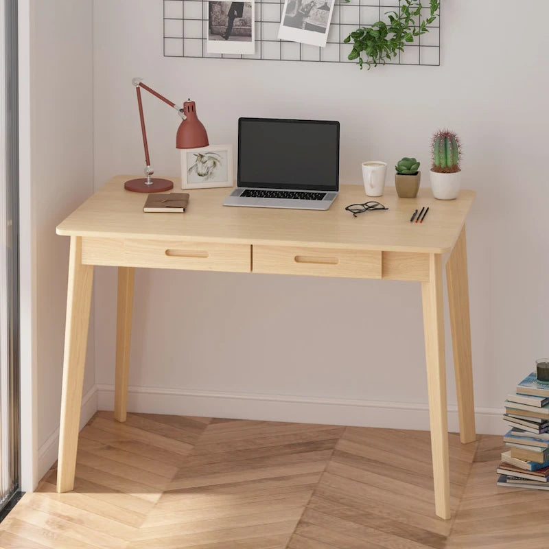 39.4 W Classic Home Office Desk, Writing Desk With Drawers