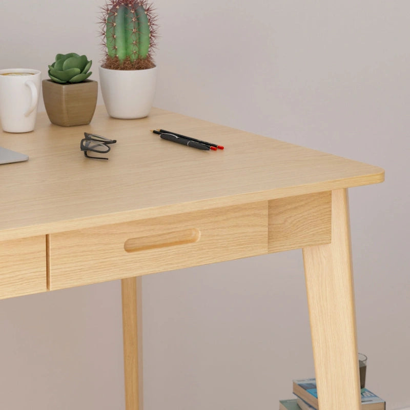 39.4 W Classic Home Office Desk, Writing Desk With Drawers