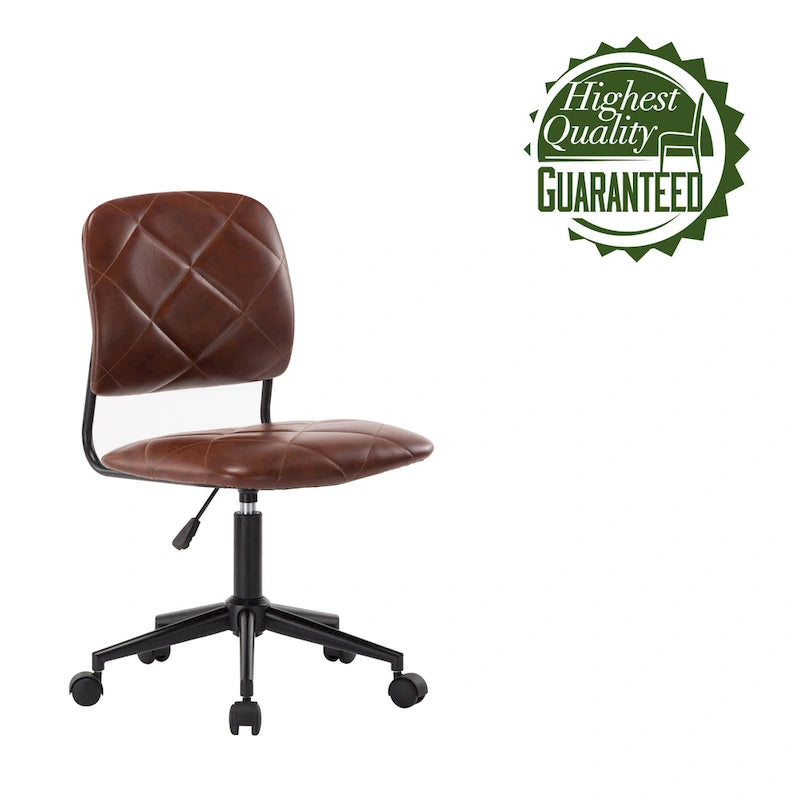 Porthos Home Kibe Swivel Office Chair, Tufted PU Leather Upholstery