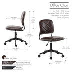 Porthos Home Kibe Swivel Office Chair, Tufted PU Leather Upholstery