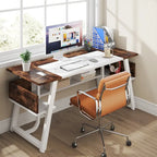 63 Inches Computer Desk with Bottom Shelves, Large Executive Desk