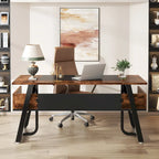 63 Inches Computer Desk with Bottom Shelves, Large Executive Desk