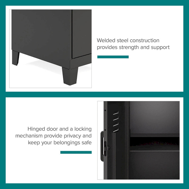 27.5 H 2 Shelf Vented Door Mini Storage Locker Cabinet