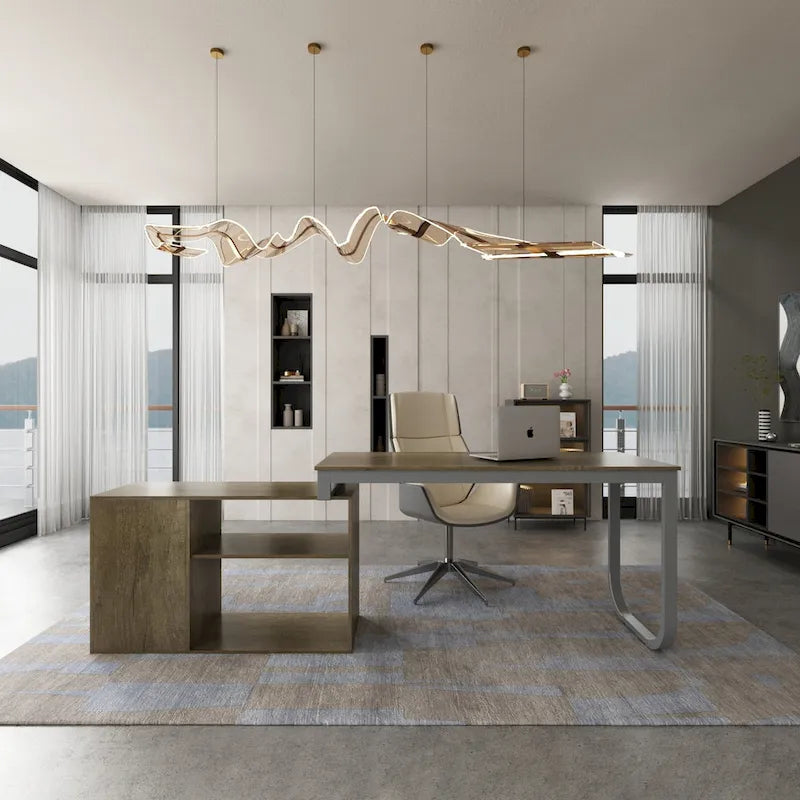 Timechee 55-inch L Shaped Office Computer Desk w/ Drawers