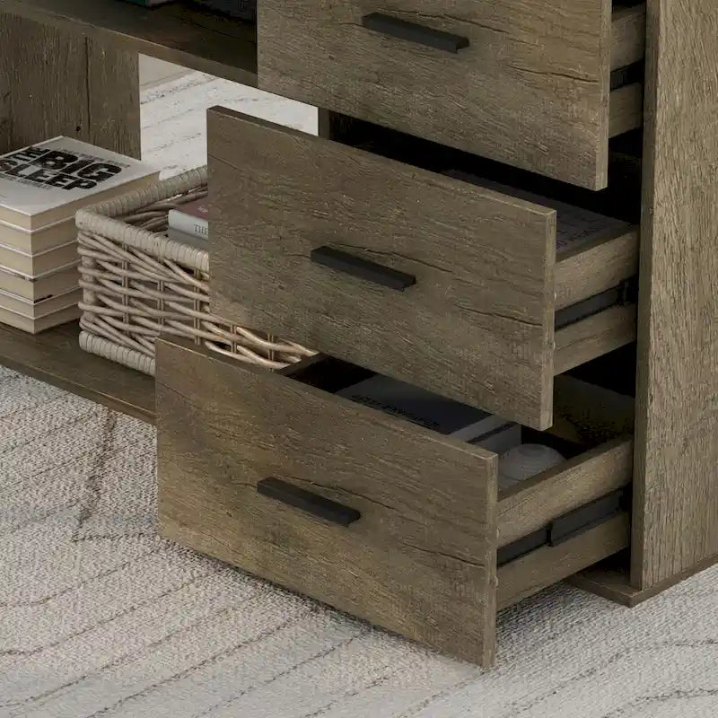 Timechee 55-inch L Shaped Office Computer Desk w/ Drawers