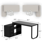 Timechee 55-inch L Shaped Office Computer Desk w/ Drawers