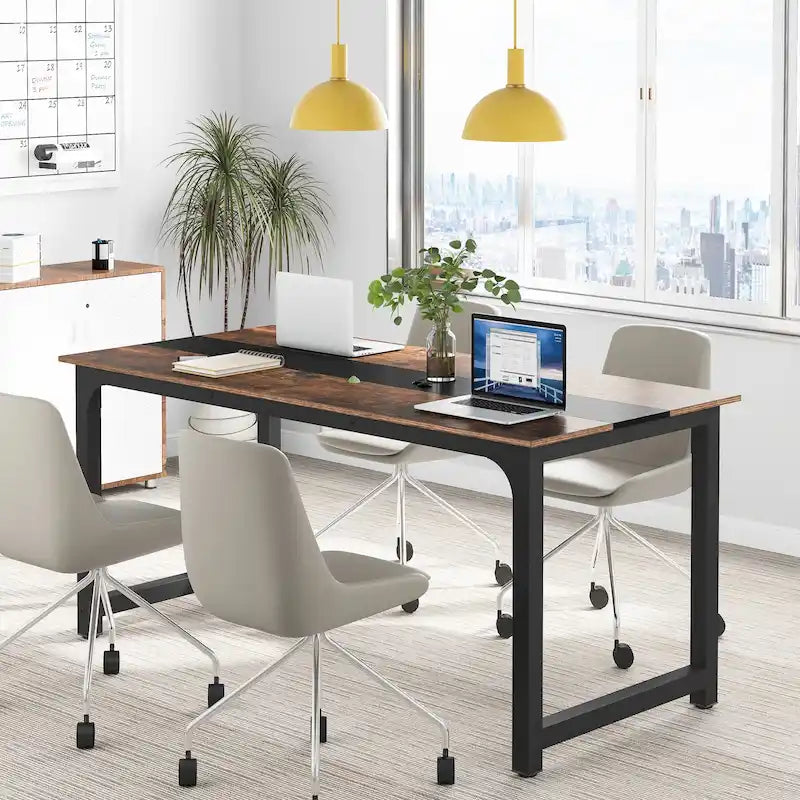 70.86  Conference Table, Meeting Table with Stable Metal Frame - 70.86L x 31W x 29H