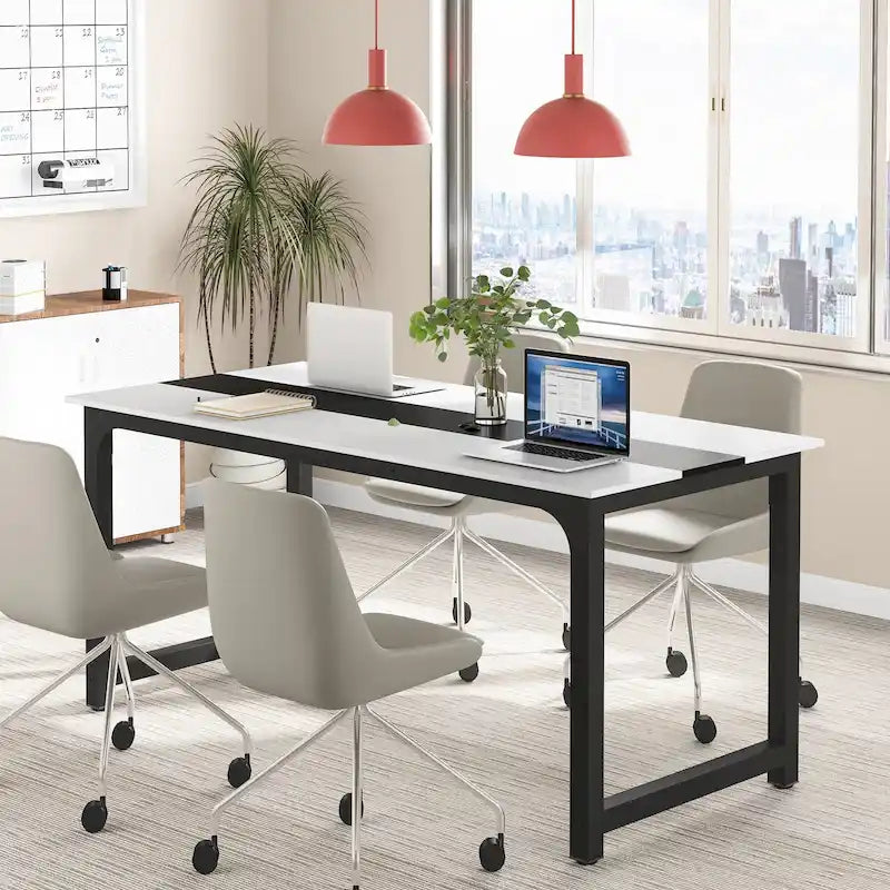70.86  Conference Table, Meeting Table with Stable Metal Frame - 70.86L x 31W x 29H