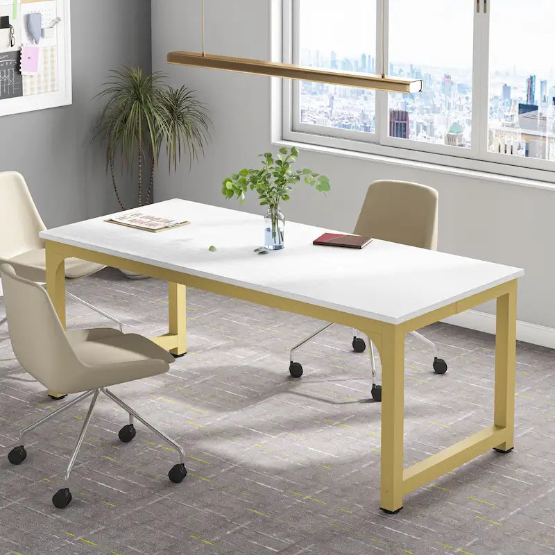 70.86  Conference Table, Meeting Table with Stable Metal Frame - 70.86L x 31W x 29H
