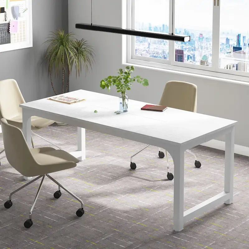 70.86  Conference Table, Meeting Table with Stable Metal Frame - 70.86L x 31W x 29H