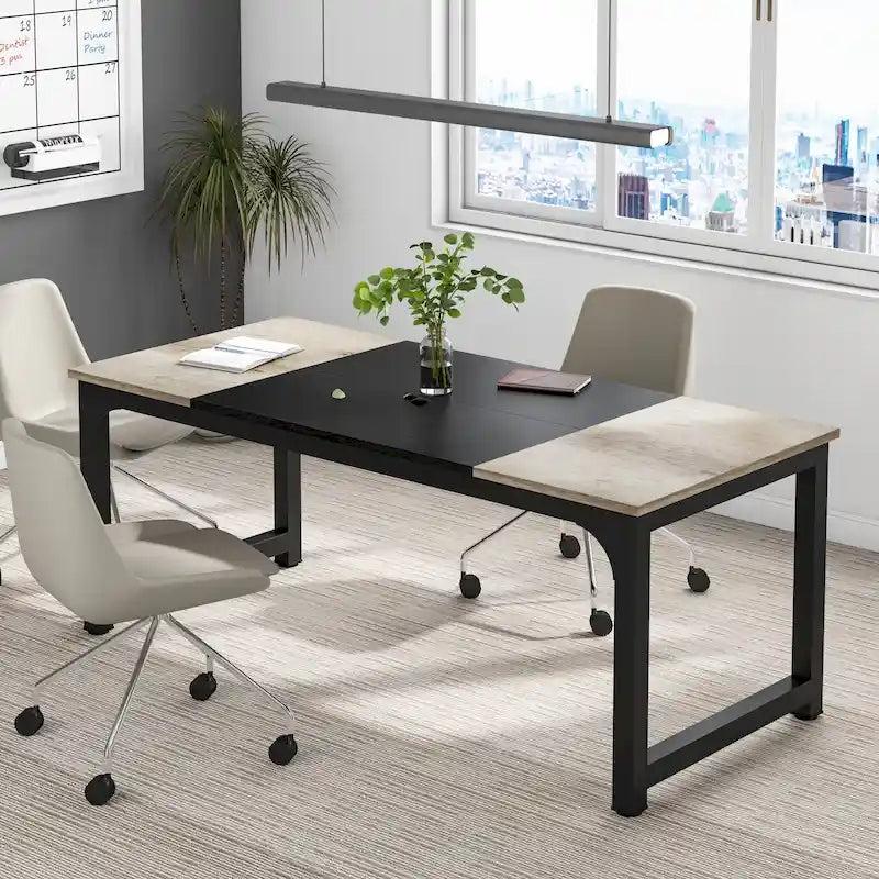 70.86  Conference Table, Meeting Table with Stable Metal Frame - 70.86L x 31W x 29H