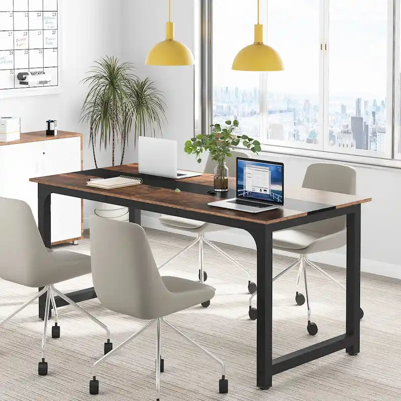 70.86  Conference Table, Meeting Table with Stable Metal Frame - 70.86L x 31W x 29H