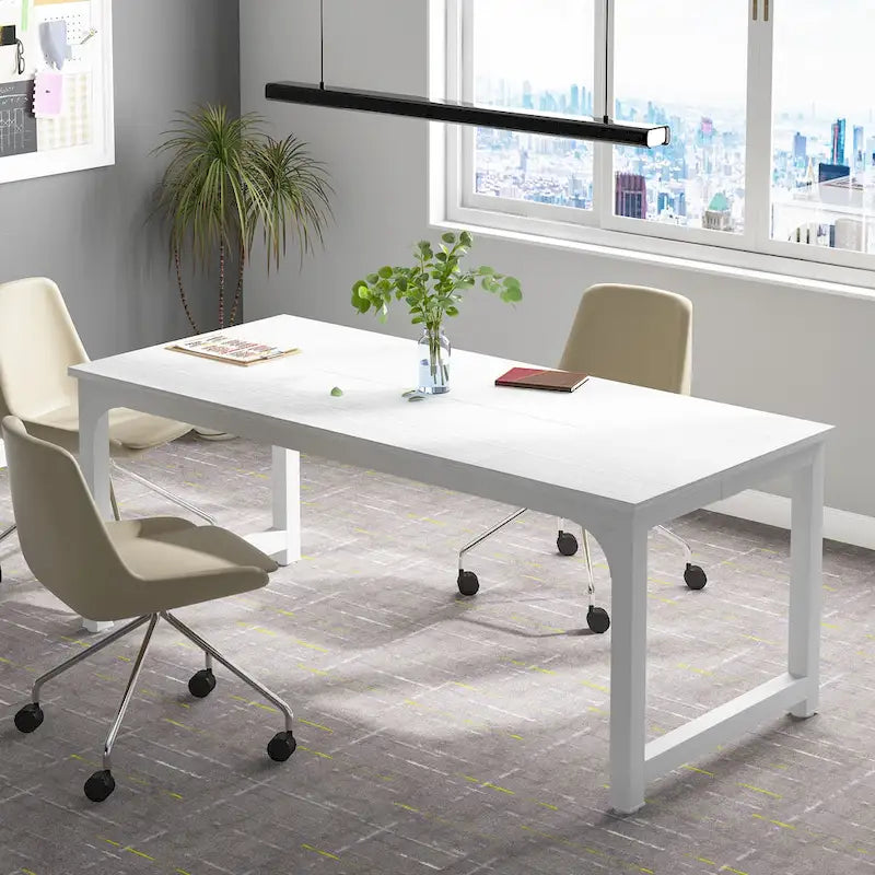 70.86  Conference Table, Meeting Table with Stable Metal Frame - 70.86L x 31W x 29H