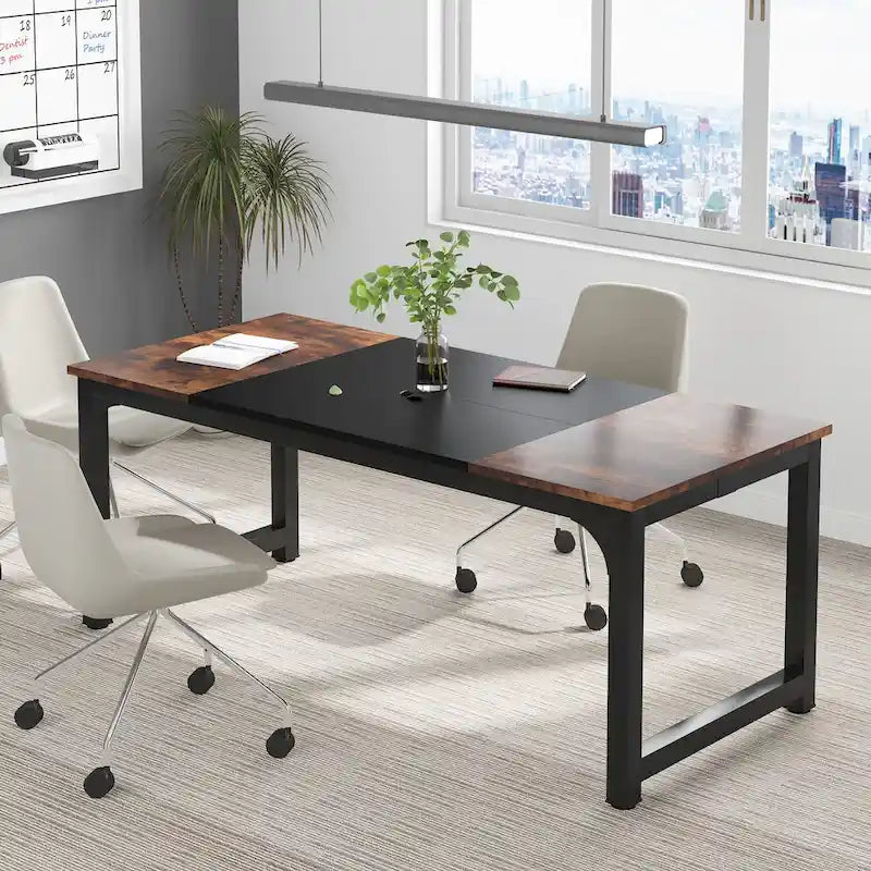 70.86  Conference Table, Meeting Table with Stable Metal Frame - 70.86L x 31W x 29H
