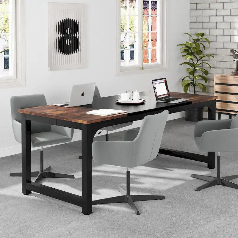 70.86  Conference Table, Meeting Table with Stable Metal Frame - 70.86L x 31W x 29H