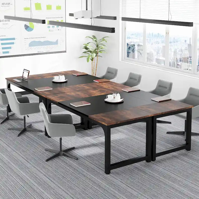 70.86  Conference Table, Meeting Table with Stable Metal Frame - 70.86L x 31W x 29H