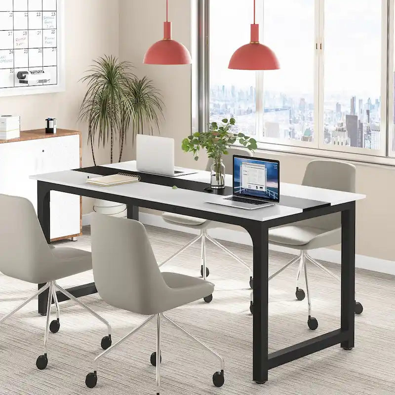 70.86  Conference Table, Meeting Table with Stable Metal Frame - 70.86L x 31W x 29H