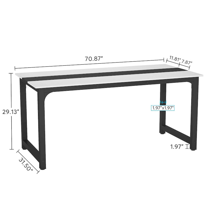 70.86  Conference Table, Meeting Table with Stable Metal Frame - 70.86L x 31W x 29H