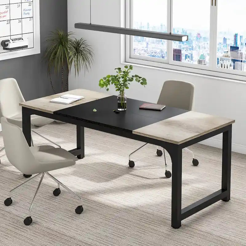 70.86  Conference Table, Meeting Table with Stable Metal Frame - 70.86L x 31W x 29H