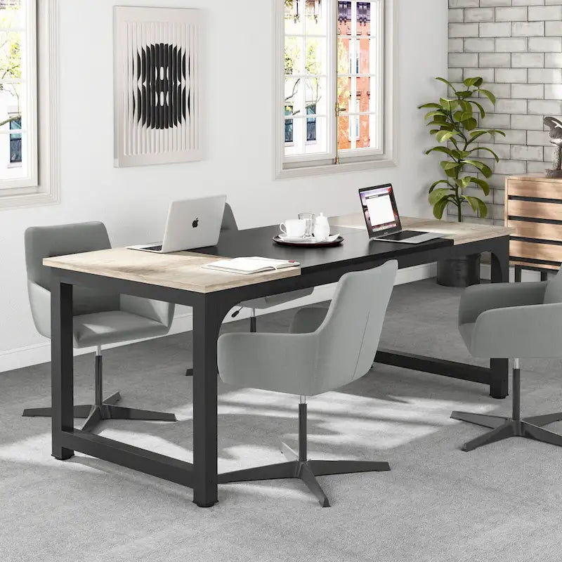 70.86  Conference Table, Meeting Table with Stable Metal Frame - 70.86L x 31W x 29H