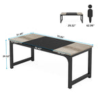 70.86  Conference Table, Meeting Table with Stable Metal Frame - 70.86L x 31W x 29H