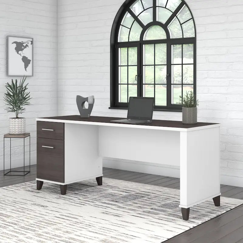Bush Furniture Somerset 72W Office Desk with Storage Drawers