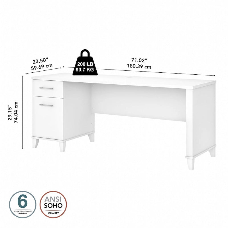 Bush Furniture Somerset 72W Office Desk with Storage Drawers