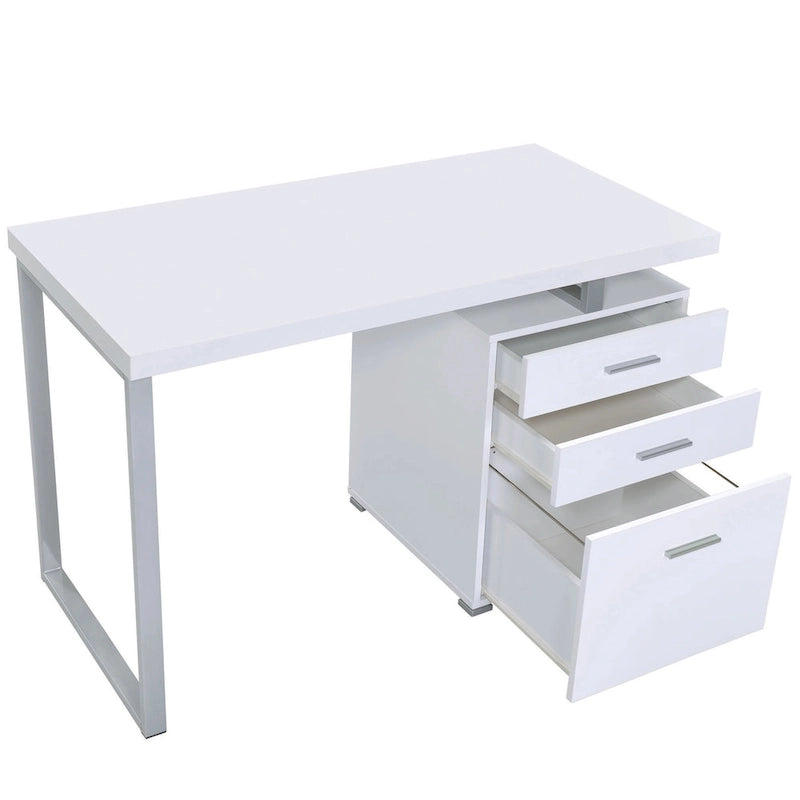 Modern Design Home Office Computer Writing Desk with Drawers and File Cabinet
