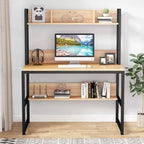 Home Office Desk Computer Desk Study Desk with Hutch and Shelves